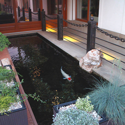 Schmiedeeiserne Beleuchtung im Geländer Schmiedeeiserne Beleuchtung im Geländer