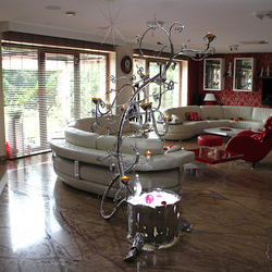 Luxusleuchter Baum – Kunstwerk – Edelstahlleuchte und Kerzenständer in einem – Luxusleuchten Luxusleuchter Baum – Kunstwerk – Edelstahlleuchte und Kerzenständer in einem – Luxusleuchten