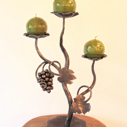 Luxuskerzenleuchter mit Weinmotiv – Kerzenhalter in schwarzer, goldener, silberner, kupferfarbener oder grüner Patina Luxuskerzenleuchter mit Weinmotiv – Kerzenhalter in schwarzer, goldener, silberner, kupferfarbener oder grüner Patina